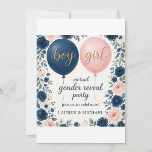 Virtual Gender Reveal Party Invitation