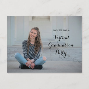 Virtual Graduation Party Photo Announcement Postcard