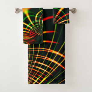 Virtual green leaves, Reddish 'fire-coloured thorn Bath Towel Set