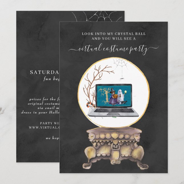 Virtual Halloween Costume Party Invitation (Front/Back)