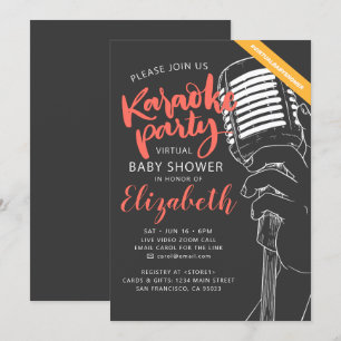 Virtual Karaoke Party Baby Shower Video Invitation