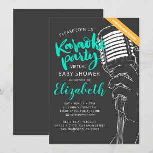 Virtual Karaoke Party Baby Shower Video Invitation