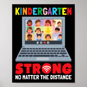 Virtual Kindergarten Fun 100 Days of School Teache Poster