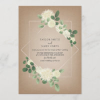 Virtual Live Stream Wedding Cardstock Botanical