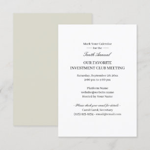 Virtual Meeting for Specialist Clubs Invitations