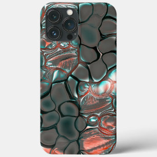 Virtual melting matte grey stones into copper      iPhone 13 pro max case