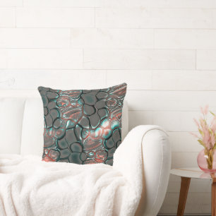 Virtual melting matte grey stones into copper cushion