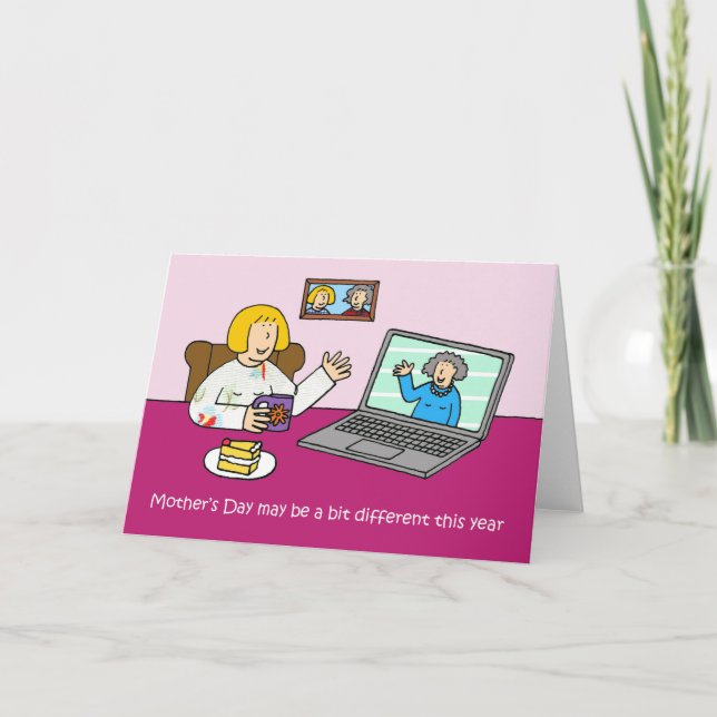 Virtual Mother's Day  on a Computer Card (Front)