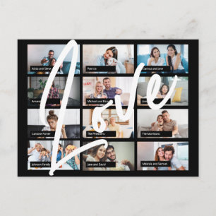 Virtual online best friends custom 12 photo love postcard