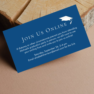 Virtual Online Graduation Party Blue Enclosure Card