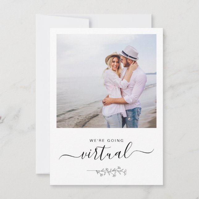 Virtual Online Minimalist Photo Wedding Invitation (Front)