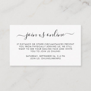 Virtual Online Option Party Baby Shower Enclosure Card