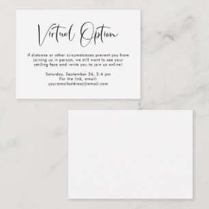 Virtual Option Baby Shower Enclosure Card