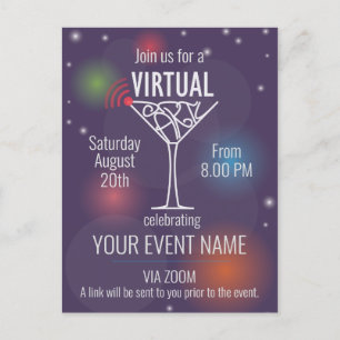Virtual party invitation for celebrating online