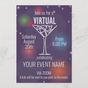 Virtual party invitation for celebrating online
