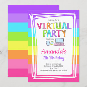 Virtual Party Invitation, Quarantine Birthday Invitation