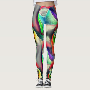 Virtual psychedelic metallic armour recycling      leggings