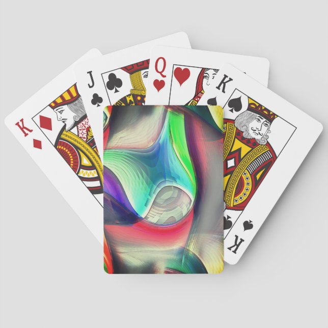 Virtual psychedelic metallic armour recycling      playing cards (Back)