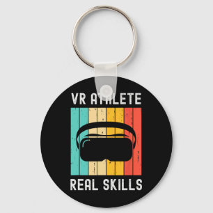 Virtual Reality Athlete Geek Gamer Retro Vr Gaming Key Ring