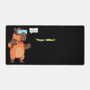 "Virtual Reality Capybara Gamer" Desk Mat