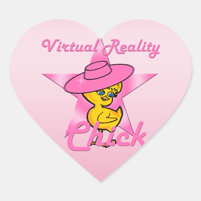Virtual Reality Chick #8 Heart Sticker (Front)
