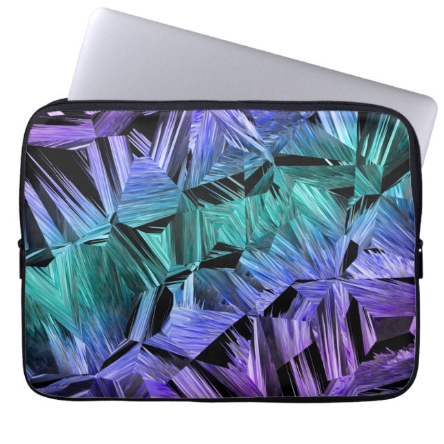 virtual reality, dark crystal gradient : laptop sleeve (Front)