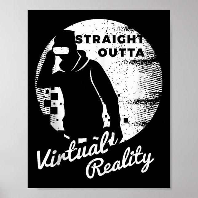 Virtual Reality Graphic Retro Distressed Art For A Poster (Front)