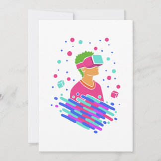 Virtual Reality Vaporwave - 80s 90s Retro style Holiday Card