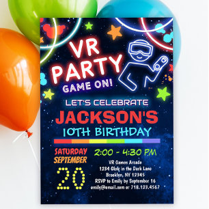 Virtual Reality VR Birthday Party Invitations