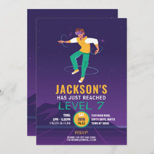 Virtual Reality VR Digital Gaming Gamer  Invitation