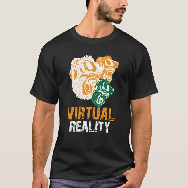 Virtual Reality VR Games Gaming Player Monkey Ape  T-Shirt (Front)