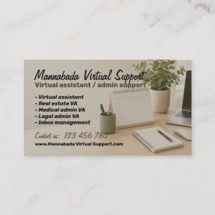 Virtual remote assistant Secretary Business Card