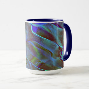 Virtual rock in satin tone of burnt blue and green mug