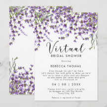 virtual shower by mail lavender bridal shower