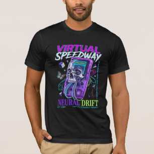 Virtual Speedway Neural Drift Cyberpunk Gaming Art T-Shirt