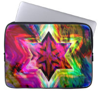 Virtual star with borders in colourful neon tones