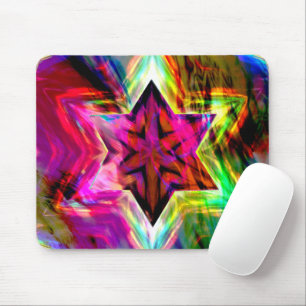 Virtual star with borders in colourful neon tones mouse mat