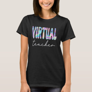 Virtual Teacher Groovy Back to School Teachers Wom T-Shirt