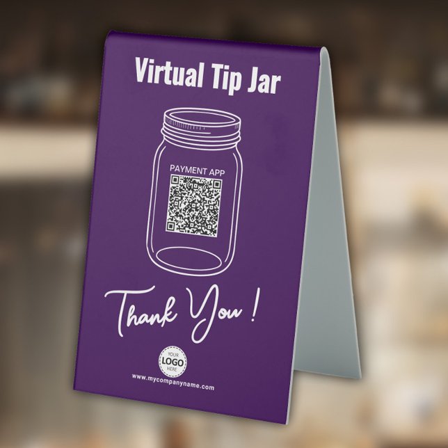 Virtual Tip Jar, Custom QR Code, Logo, Purple (Creator Uploaded)