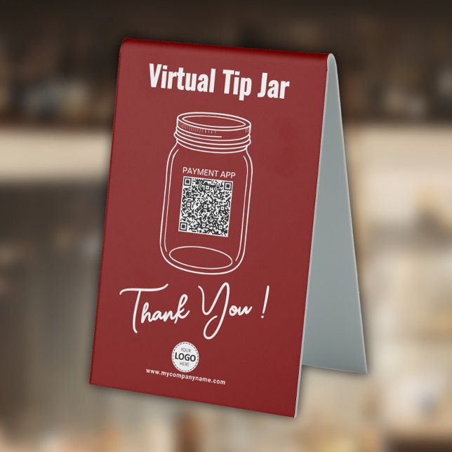 Virtual Tip Jar, Custom QR Code, Logo, Red (Creator Uploaded)