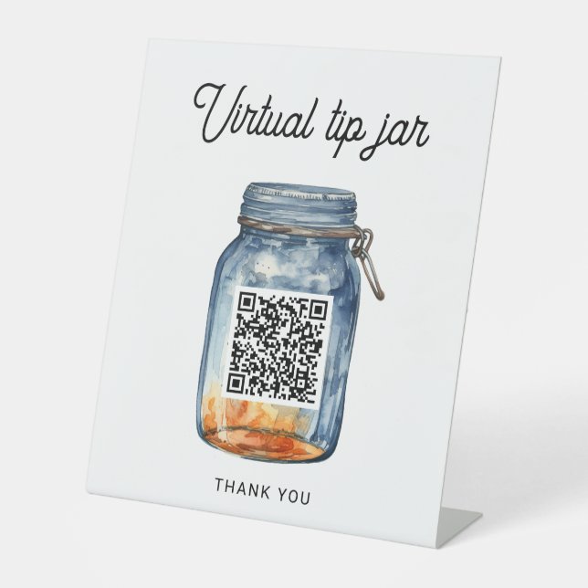 Virtual Tip Jar Pedestal Sign (Front)