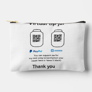Virtual tip jar q r code money donation PayPal ven Accessory Pouch