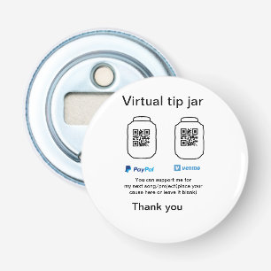 Virtual tip jar q r code money donation PayPal ven Bottle Opener