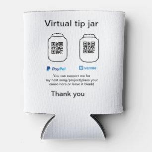Virtual tip jar q r code money donation PayPal ven Can Cooler
