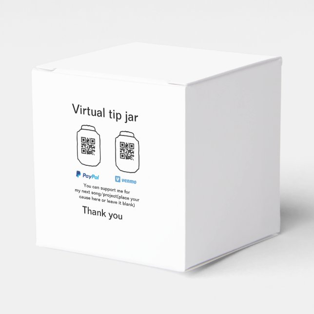 Virtual tip jar q r code money donation PayPal ven Favour Box (Front Side)