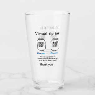 Virtual tip jar q r code money donation PayPal ven Glass