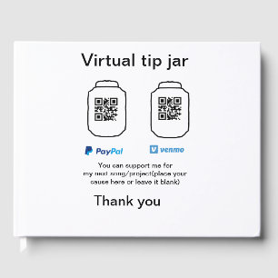 Virtual tip jar q r code money donation PayPal ven Guest Book