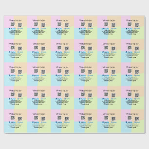 Virtual tip jar q r code money donation PayPal ven Wrapping Paper