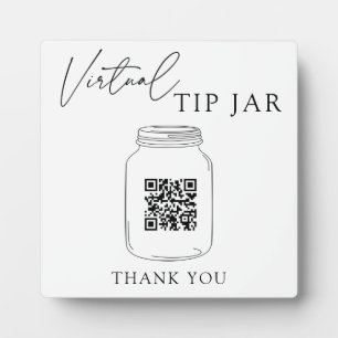 Virtual Tip Jar QR Code Sign Plaque