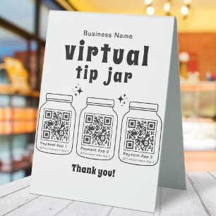 Virtual Tip Jar with 3 QR Code